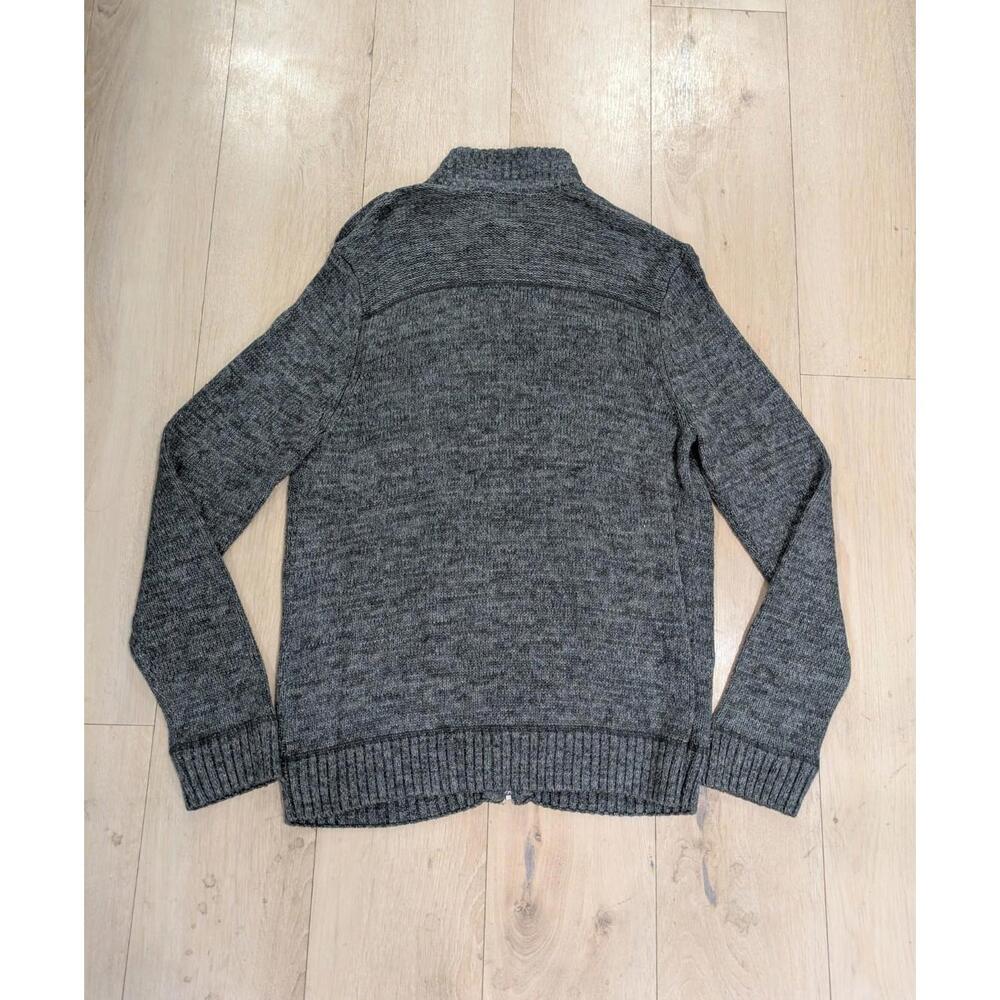 Mens Rock & Republic Gray Long Sleeve Full Zip Up 4 Pocket Sweater Jacket Size S - Picture 3 of 3